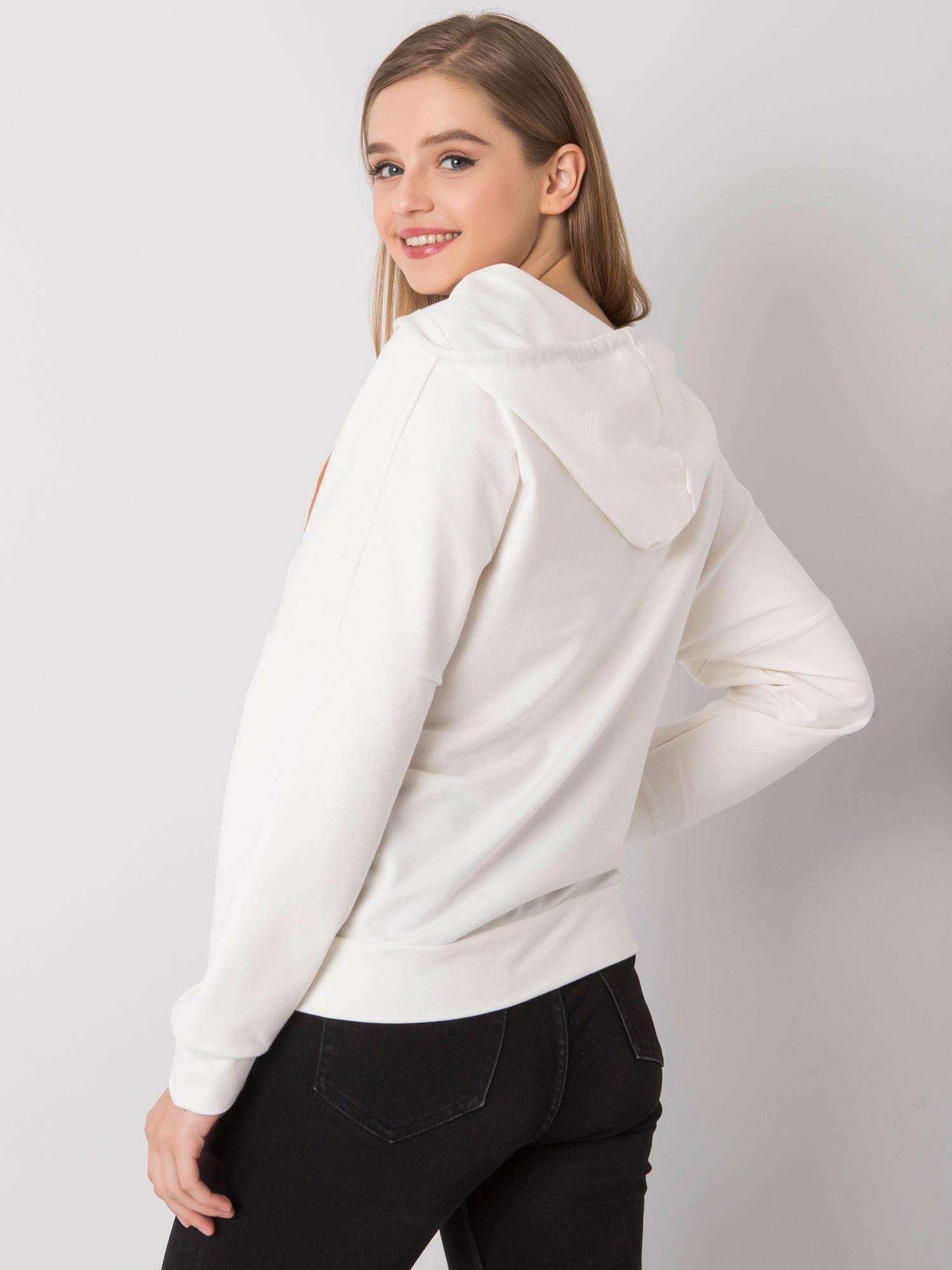 Ecru bluza rozpinana z kapturem