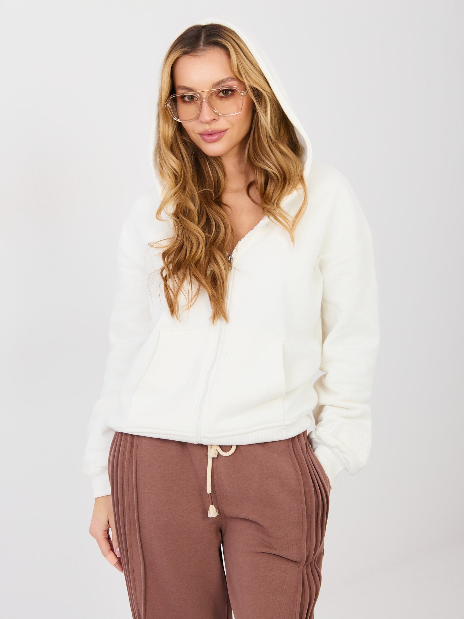 NATURAL SIDE Ecru rozpinana bluza oversize