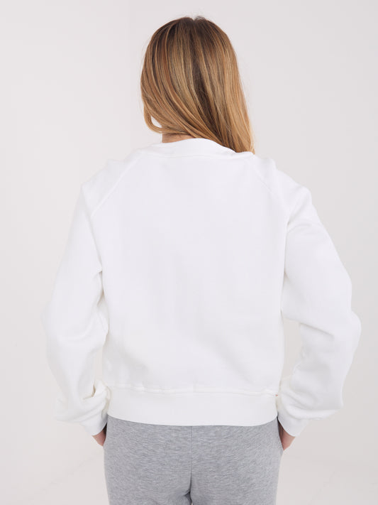 Ecru dresowa bluza z suwakiem