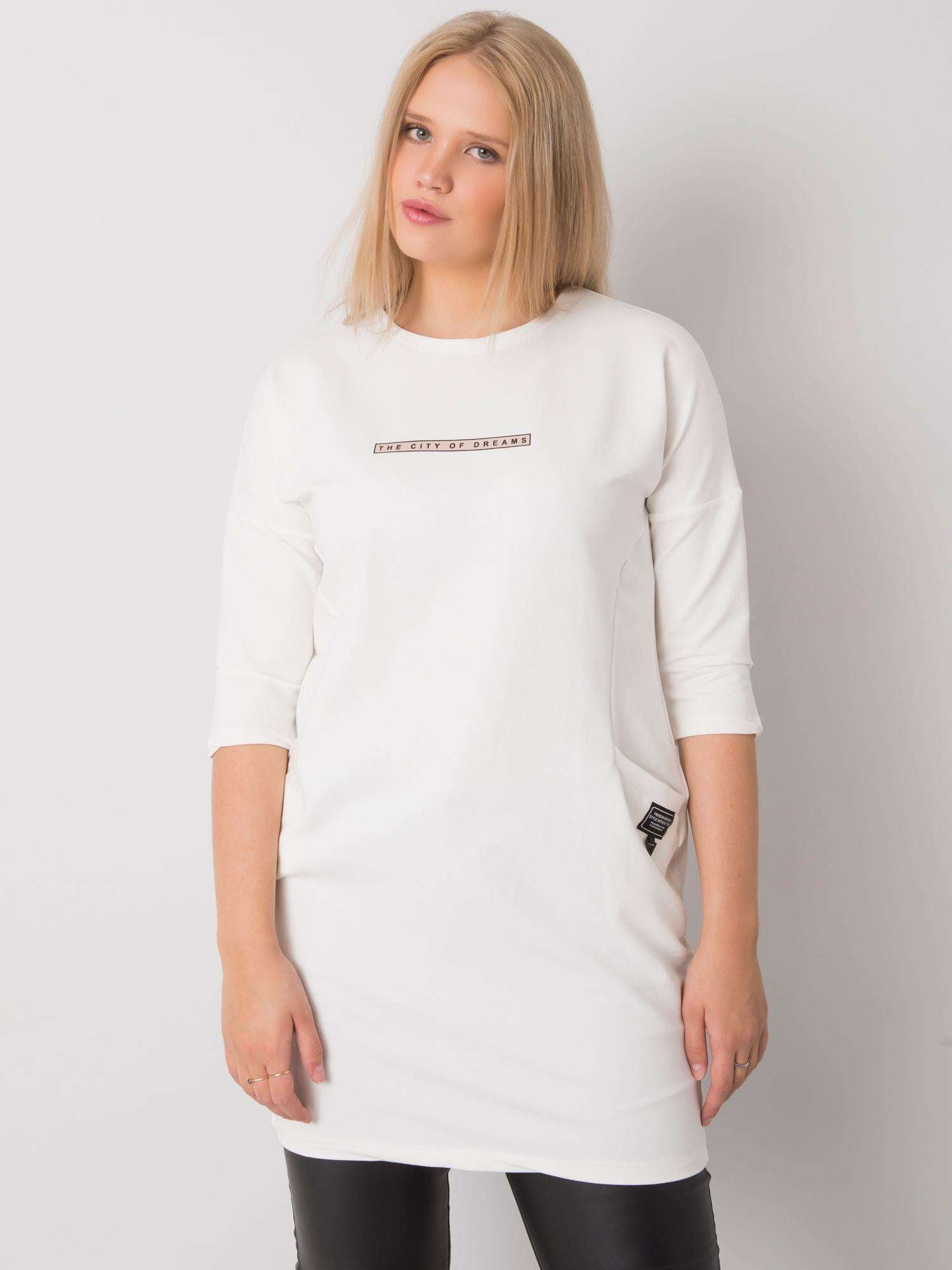 Ecru bawełniana sukienka plus size