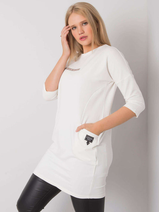 Ecru bawełniana sukienka plus size