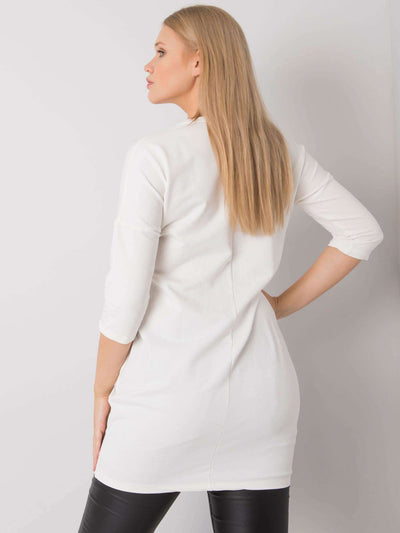 Ecru bawełniana sukienka plus size
