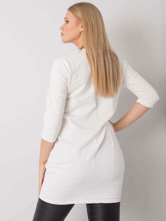Ecru bawełniana sukienka plus size