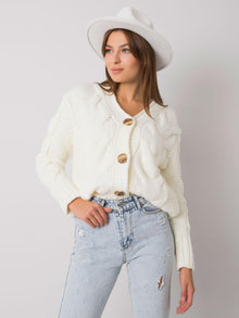 RUE PARIS Ecru sweter rozpinany