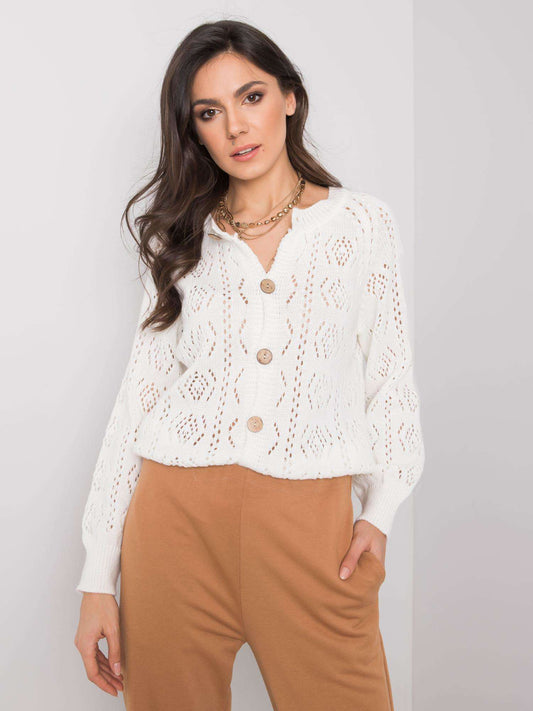 OCH BELLA Ecru sweter rozpinany