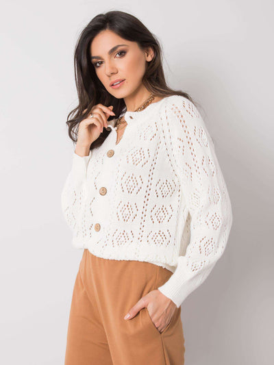 OCH BELLA Ecru sweter rozpinany