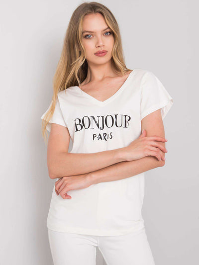 Ecru t-shirt z nadrukiem