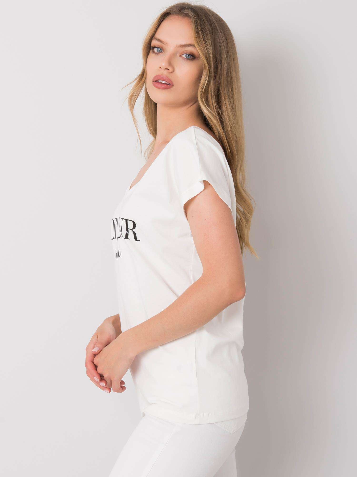 Ecru t-shirt z nadrukiem