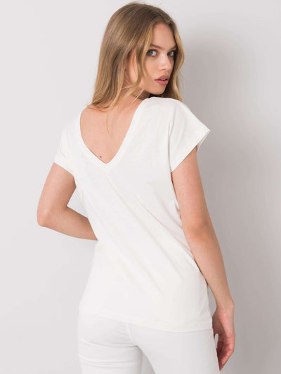 Ecru t-shirt z nadrukiem