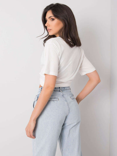 RUE PARIS Ecru t-shirt damski