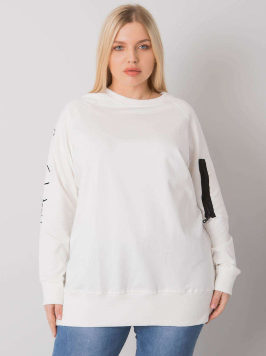 Ecru damska tunika plus size