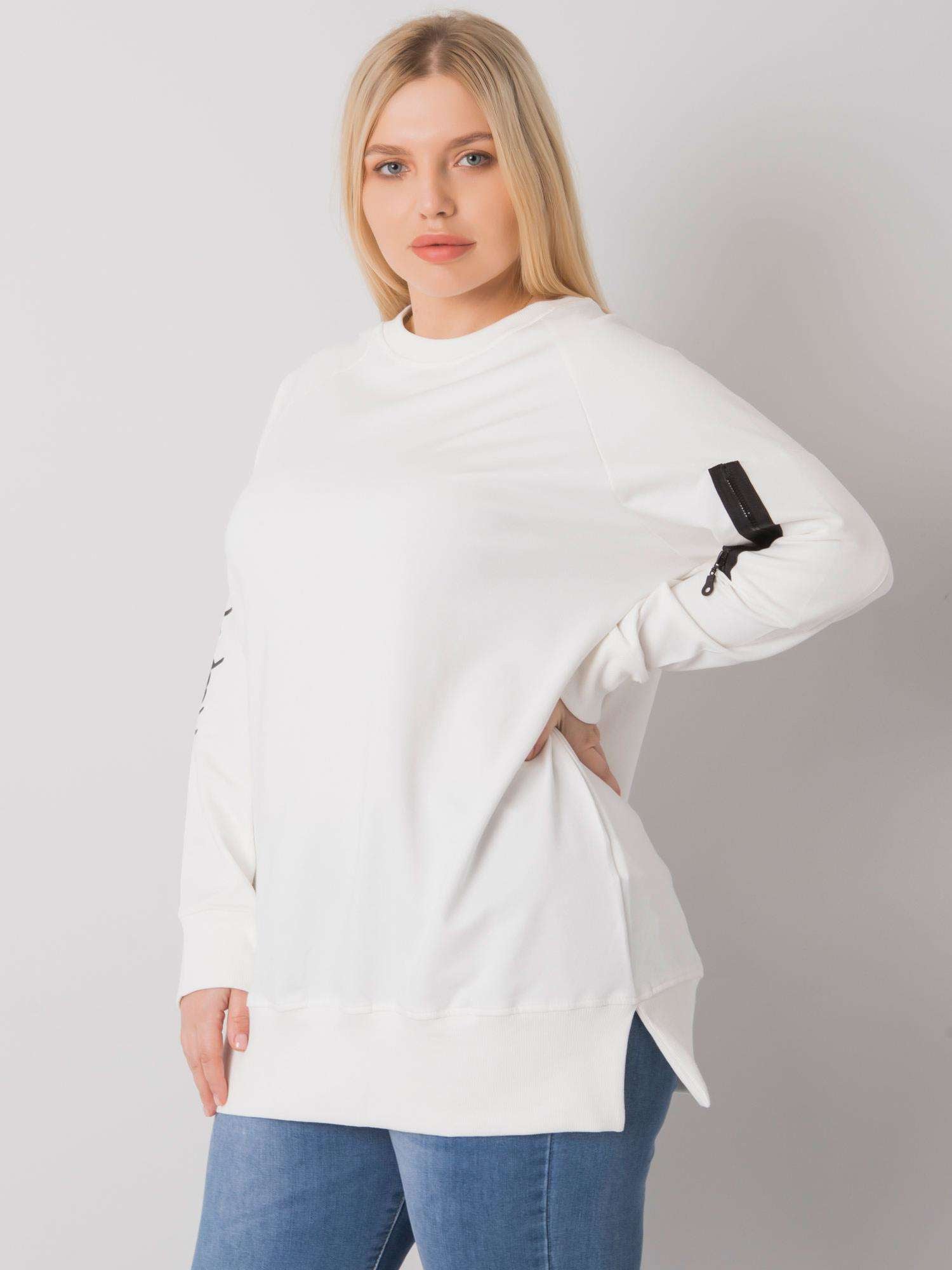 Ecru damska tunika plus size