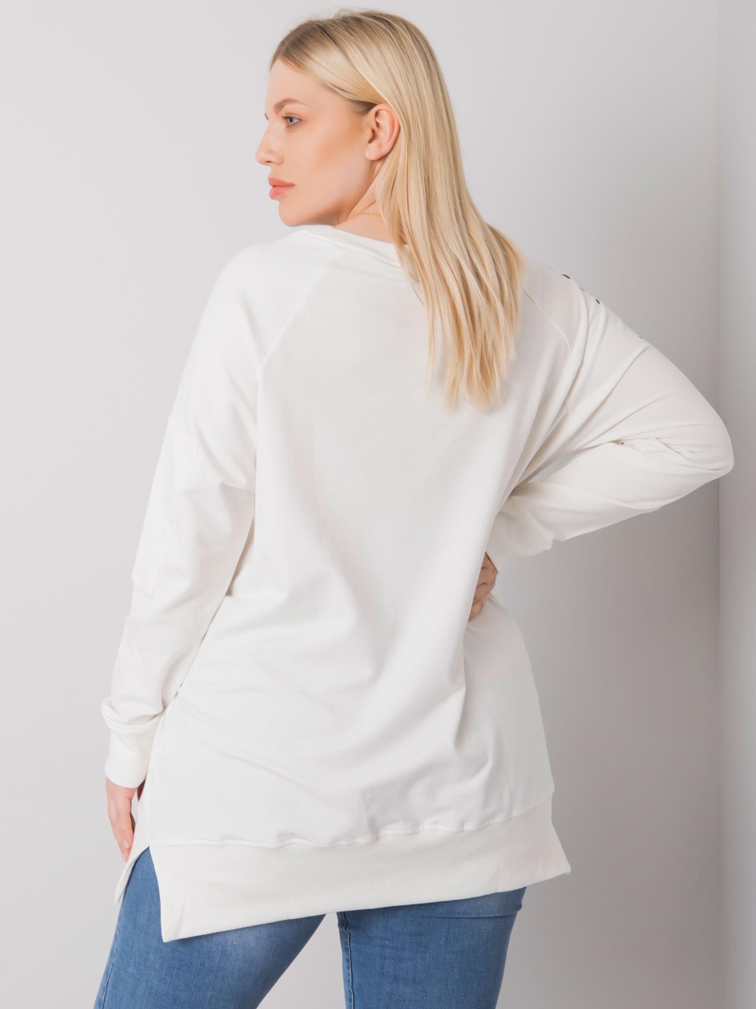 Ecru damska tunika plus size