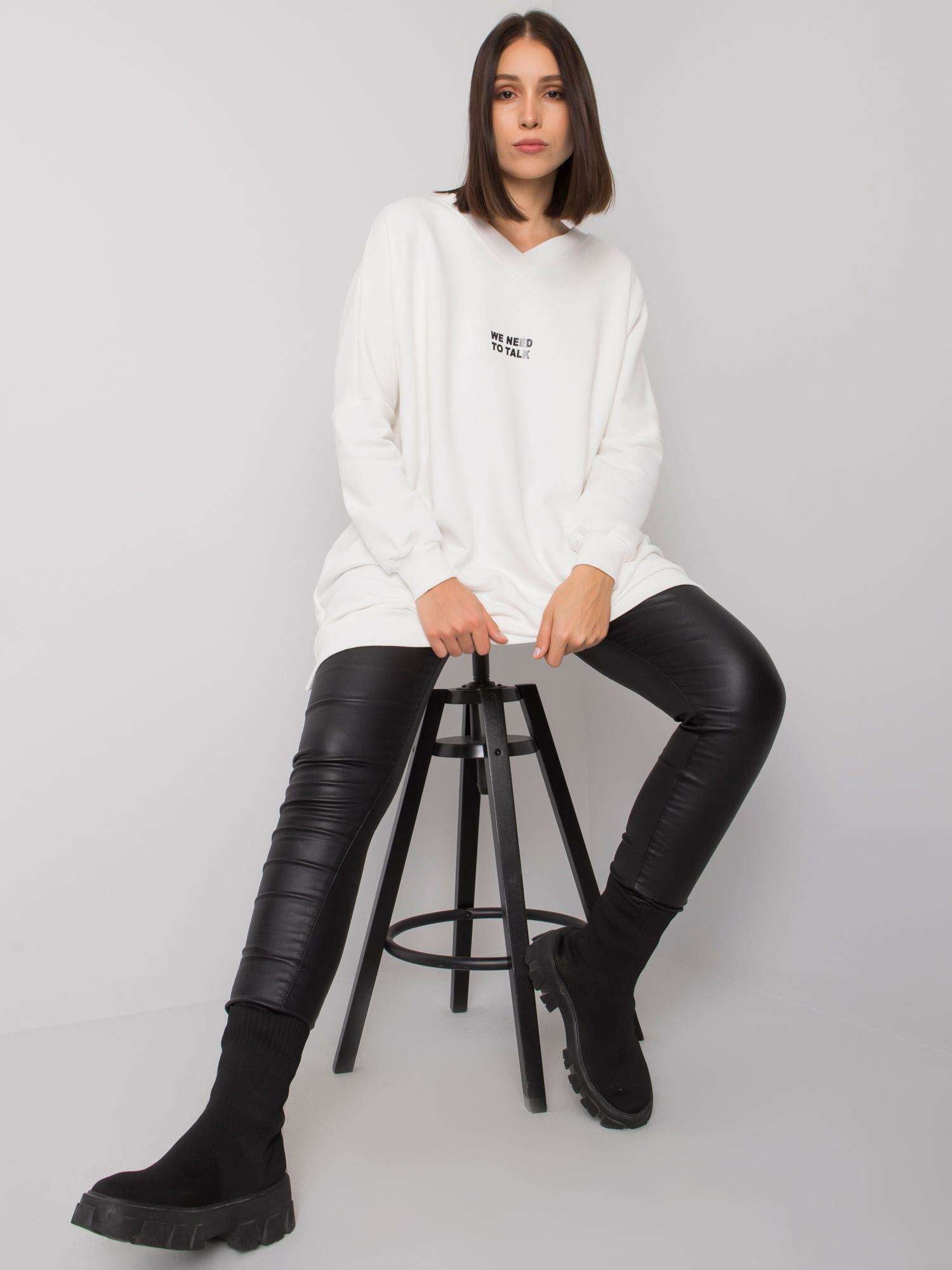 Ecru tunika plus size z bawełny