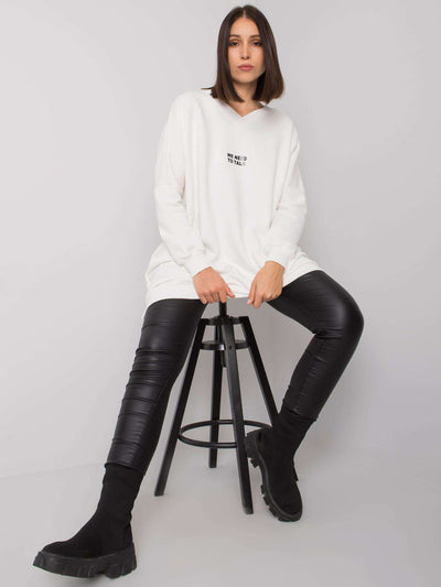 Ecru tunika plus size z bawełny