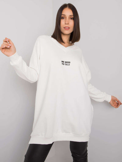 Ecru tunika plus size z bawełny