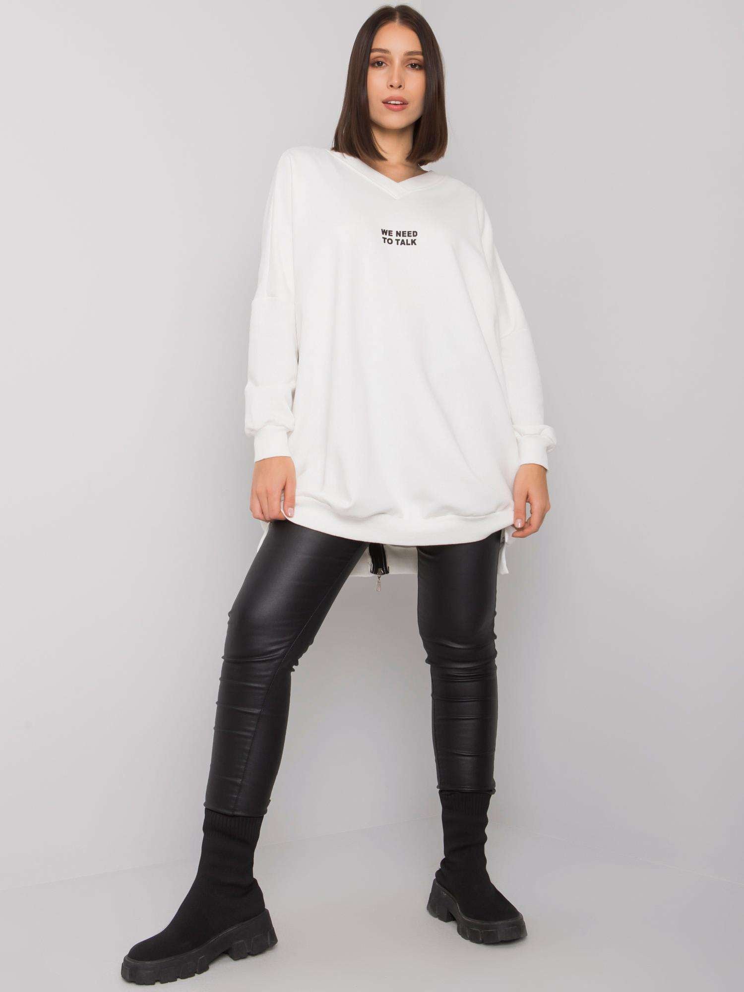 Ecru tunika plus size z bawełny