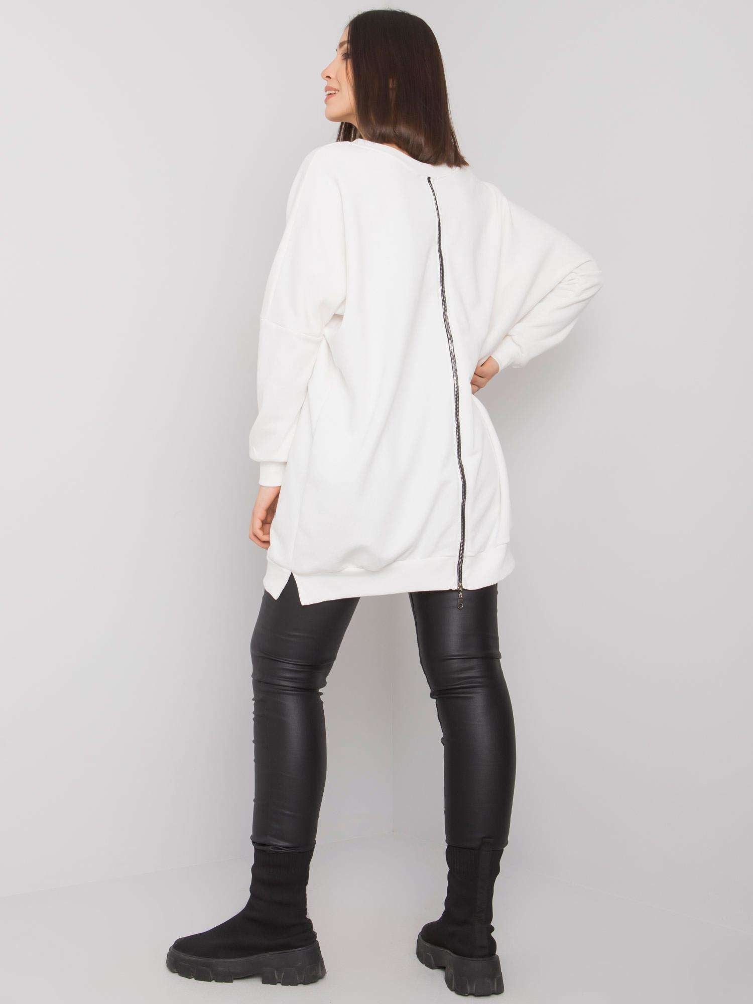 Ecru tunika plus size z bawełny