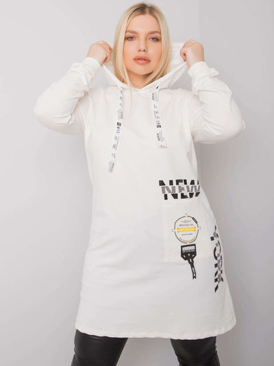 Ecru bawełniana tunika plus size