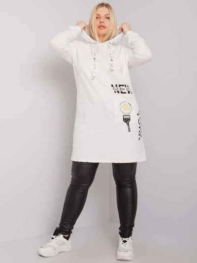 Ecru bawełniana tunika plus size
