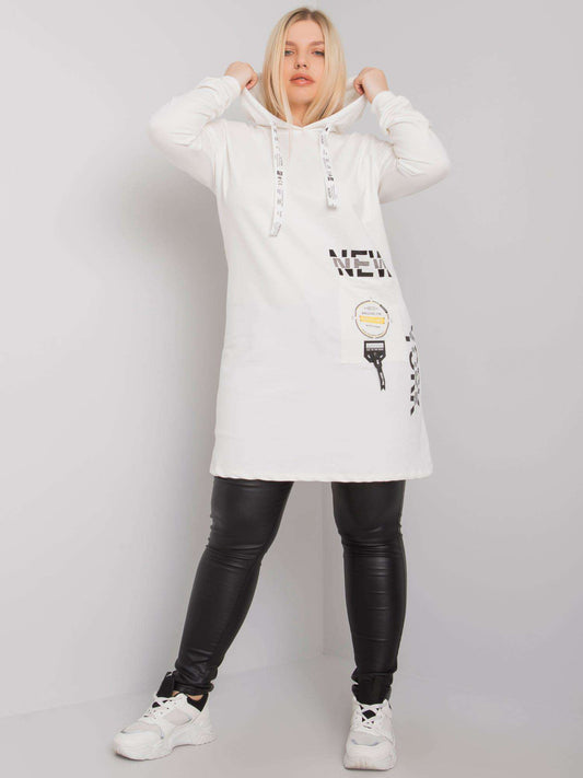 Ecru bawełniana tunika plus size