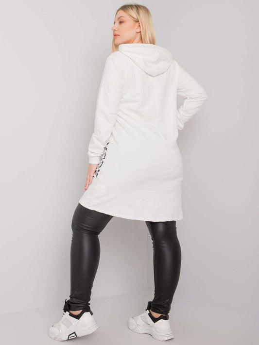 Ecru bawełniana tunika plus size