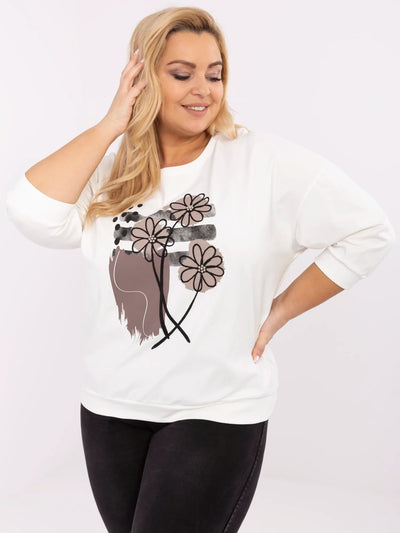 Ercu damska bluzka plus size z nadrukiem