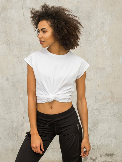 Biały t-shirt damski FOR FITNESS