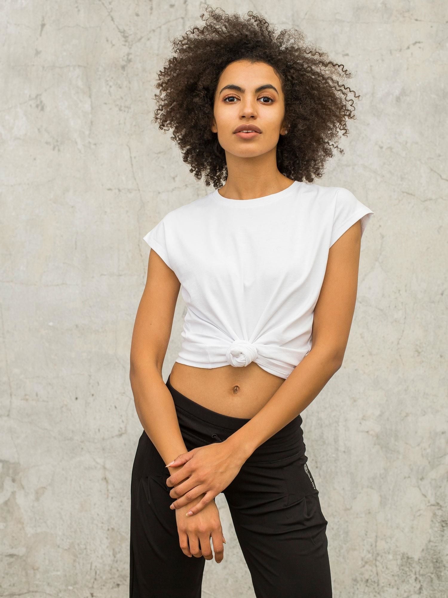 Biały t-shirt damski FOR FITNESS
