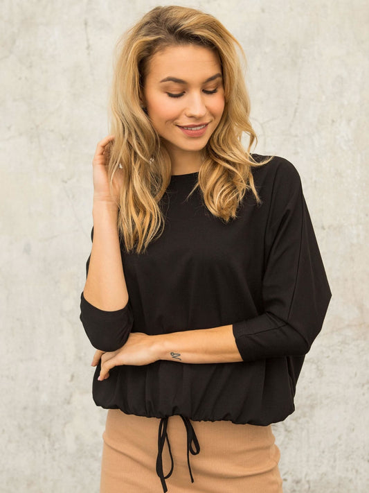 Czarna bluzka damska oversize FOR FITNESS