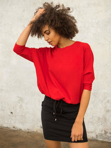 Czerwona bluzka oversize FOR FITNESS