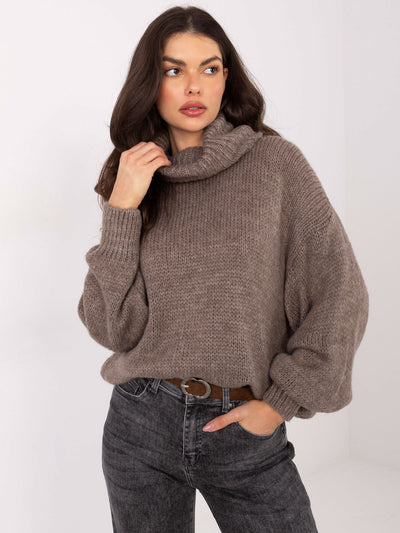 Fango damski sweter oversize z golfem