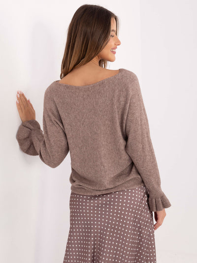 Fango damski sweter z falbankami przy rękawach