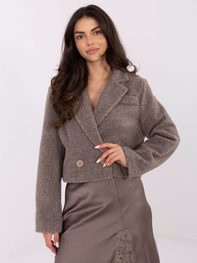 RUE PARIS Fango elegancki płaszcz boucle