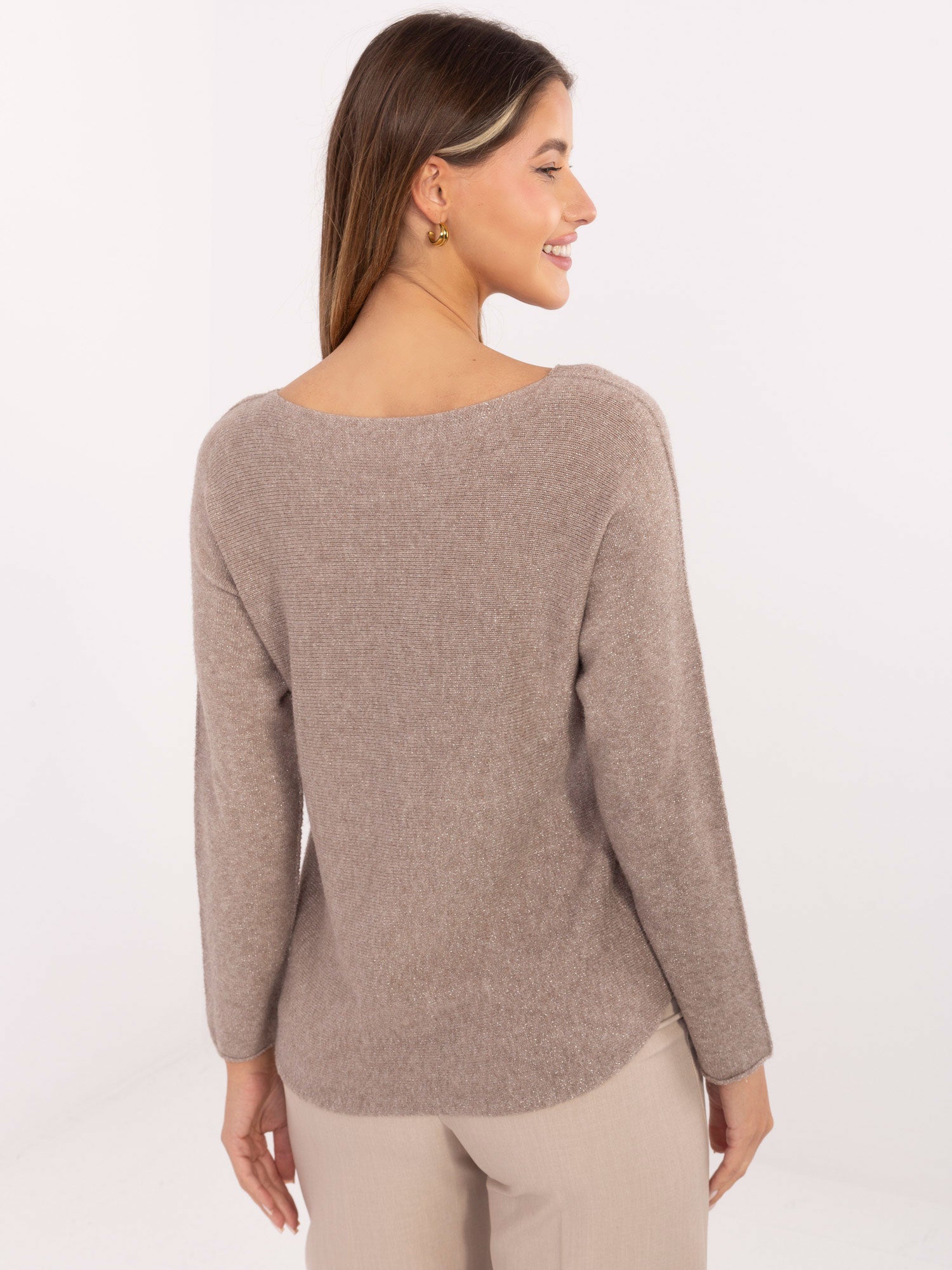 RUE PARIS Fango brokatowy sweter elegancki