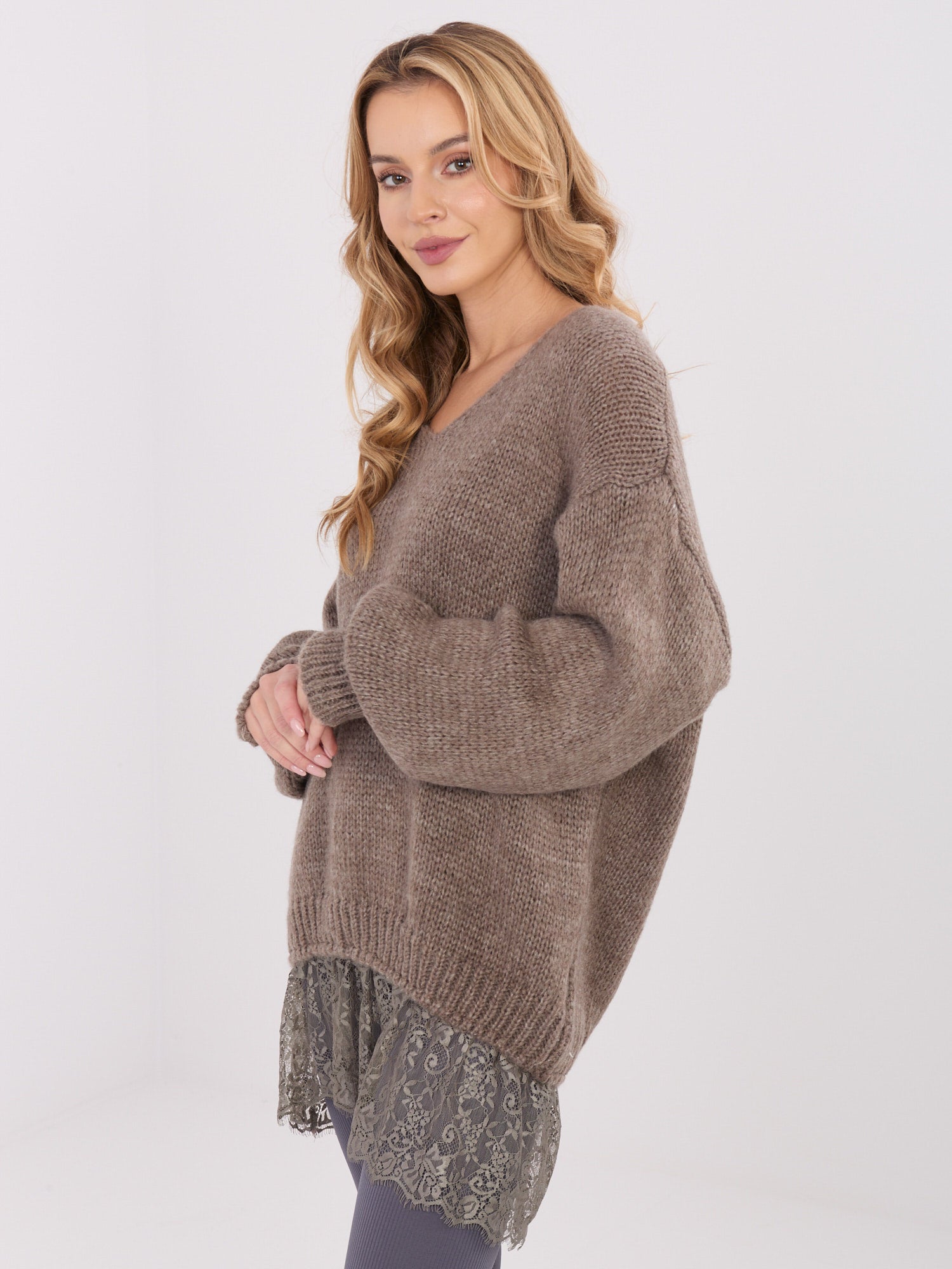 Fango elegancki sweter z domieszką moheru