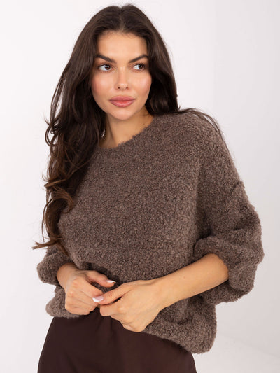 Fango sweter boucle z rękawem 3/4