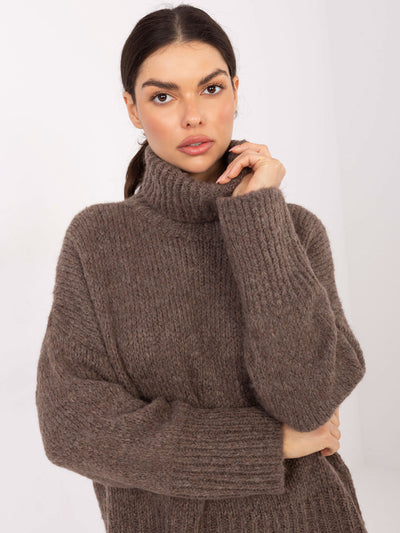 Fango damski sweter golf o grubym splocie
