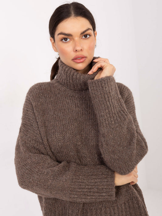 Fango damski sweter golf o grubym splocie