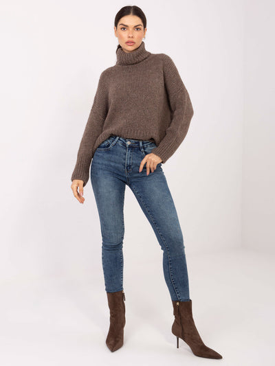 Fango damski sweter golf o grubym splocie