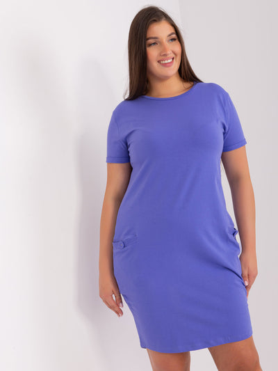 Fioletowa bawełniana sukienka plus size basic