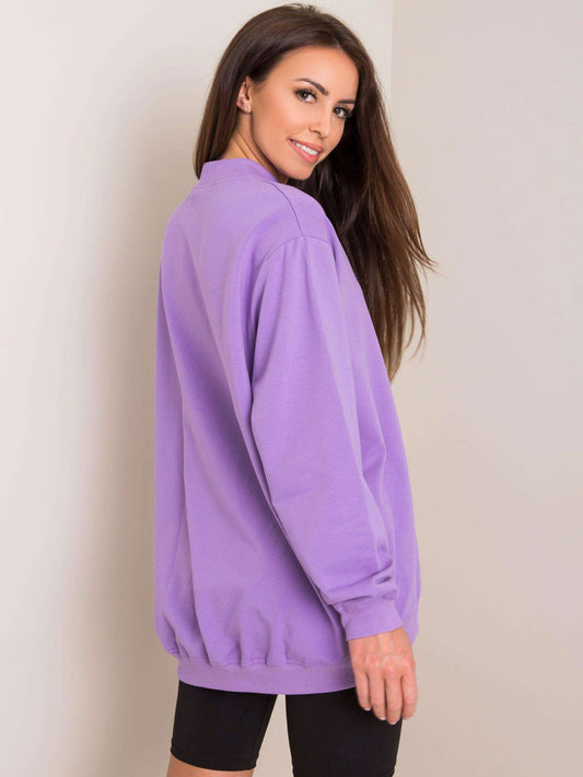 Fioletowa bawełniana bluza basic