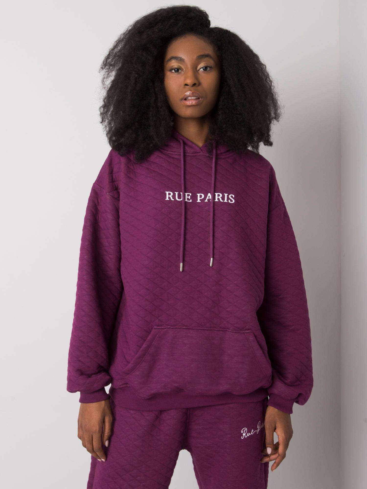 RUE PARIS Fioletowa bluza z kapturem