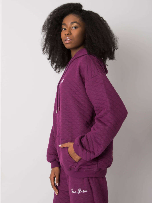 RUE PARIS Fioletowa bluza z kapturem