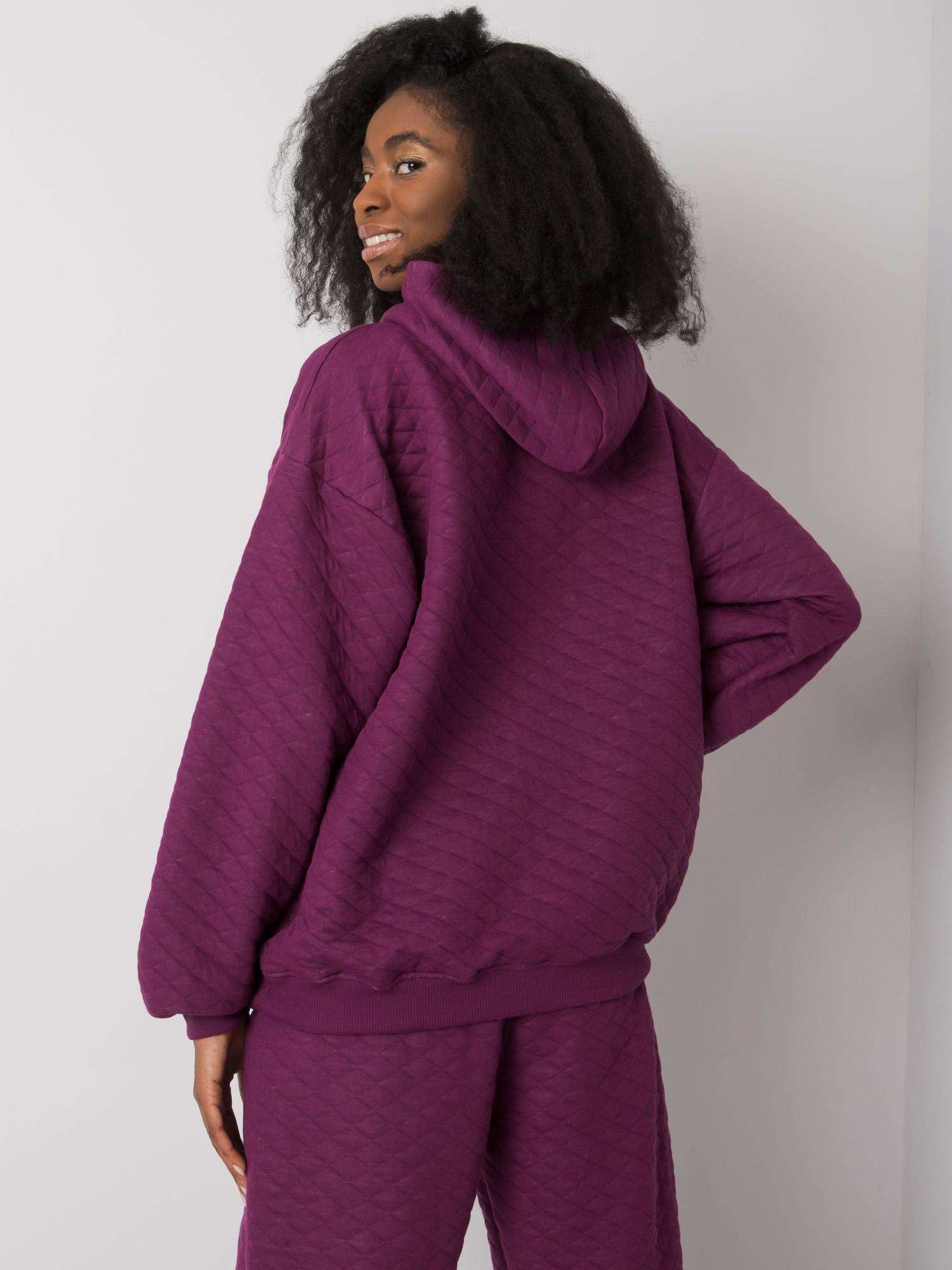RUE PARIS Fioletowa bluza z kapturem
