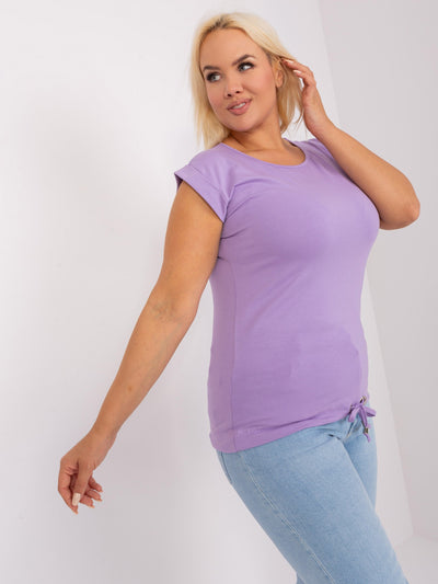 Fioletowa damska bluzka plus size z wycięciem