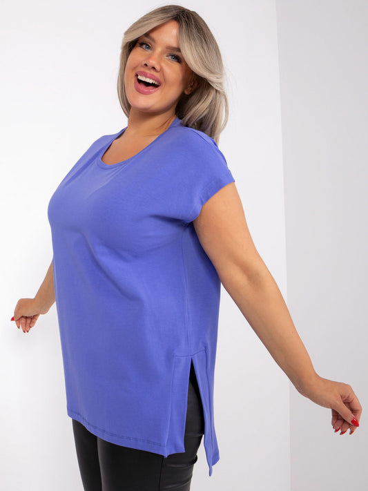 Fioletowa asymetryczna bluzka plus size