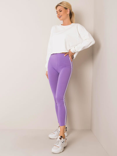Fioletowe legginsy z lampasami
