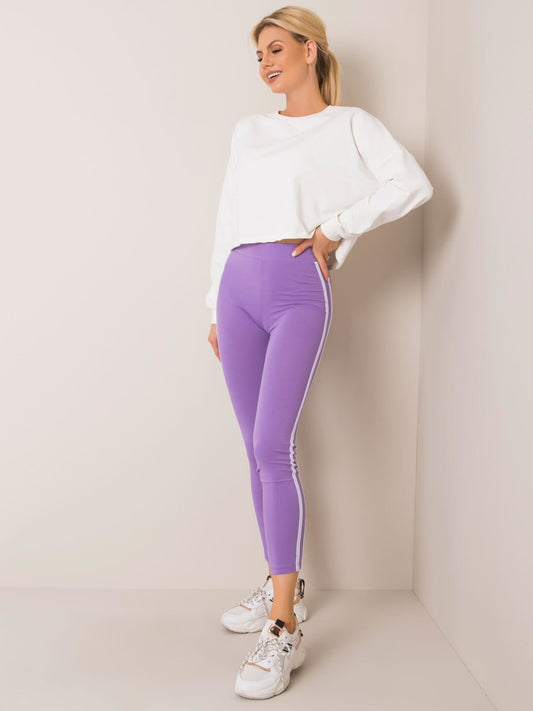 Fioletowe legginsy z lampasami