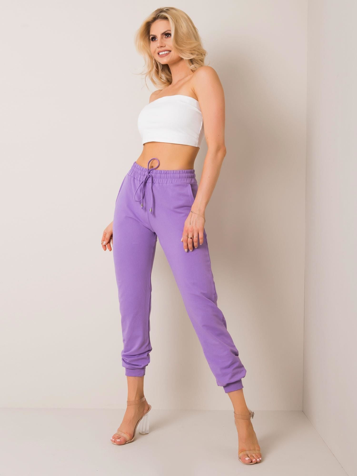 Spodnie dresowe basic fioletowe
